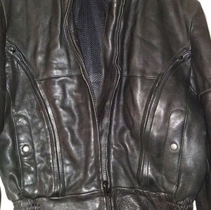 Leather biker jacket